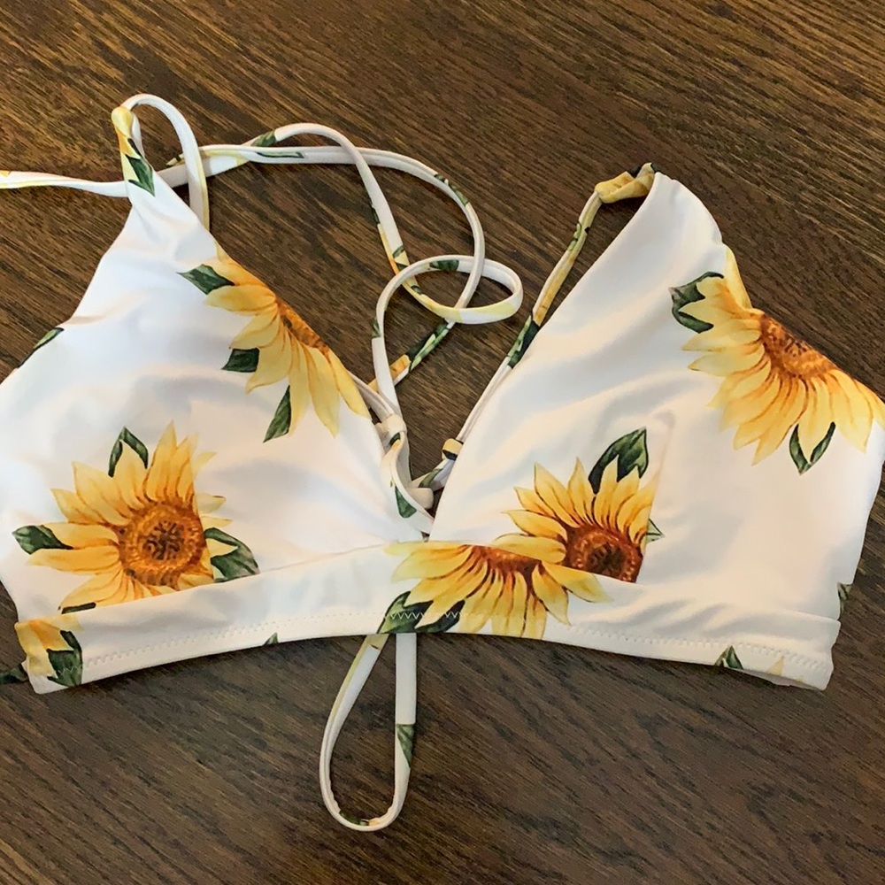 Never worn sunflower bikini top